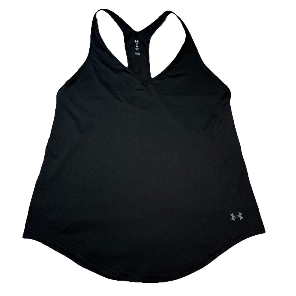 Under Armour Womens Small Black Racerback Tank Loose Fit Active